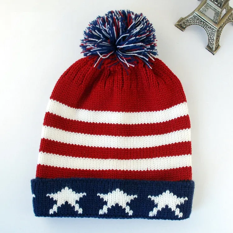 USA Stars Stripe American Flag Beanie