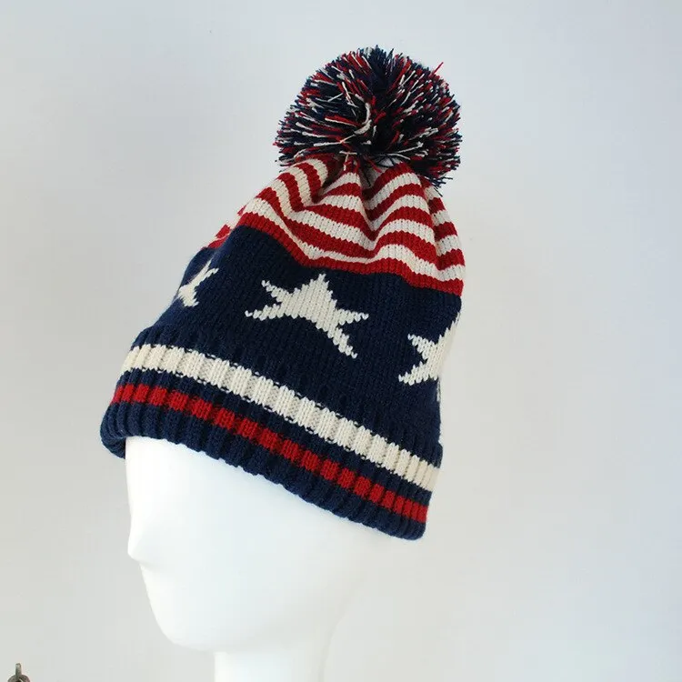 USA Stars Stripe American Flag Beanie