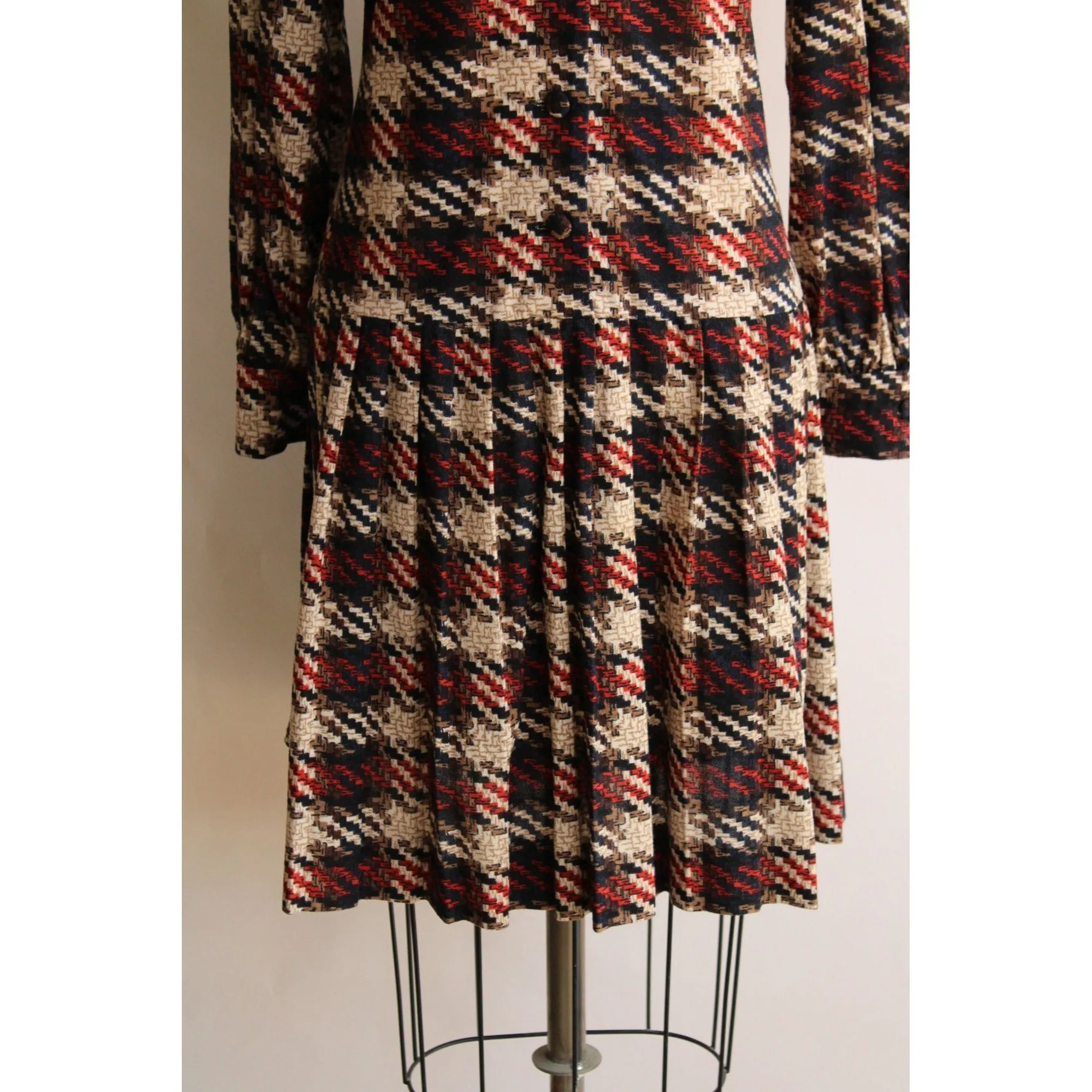 Vintage 1960s Check Mod Scooter Dress