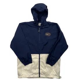 Vintage 90s Navy Blue   White Nike Full Zip Waterproof Windbreaker - Small (Recommended Size - Large)