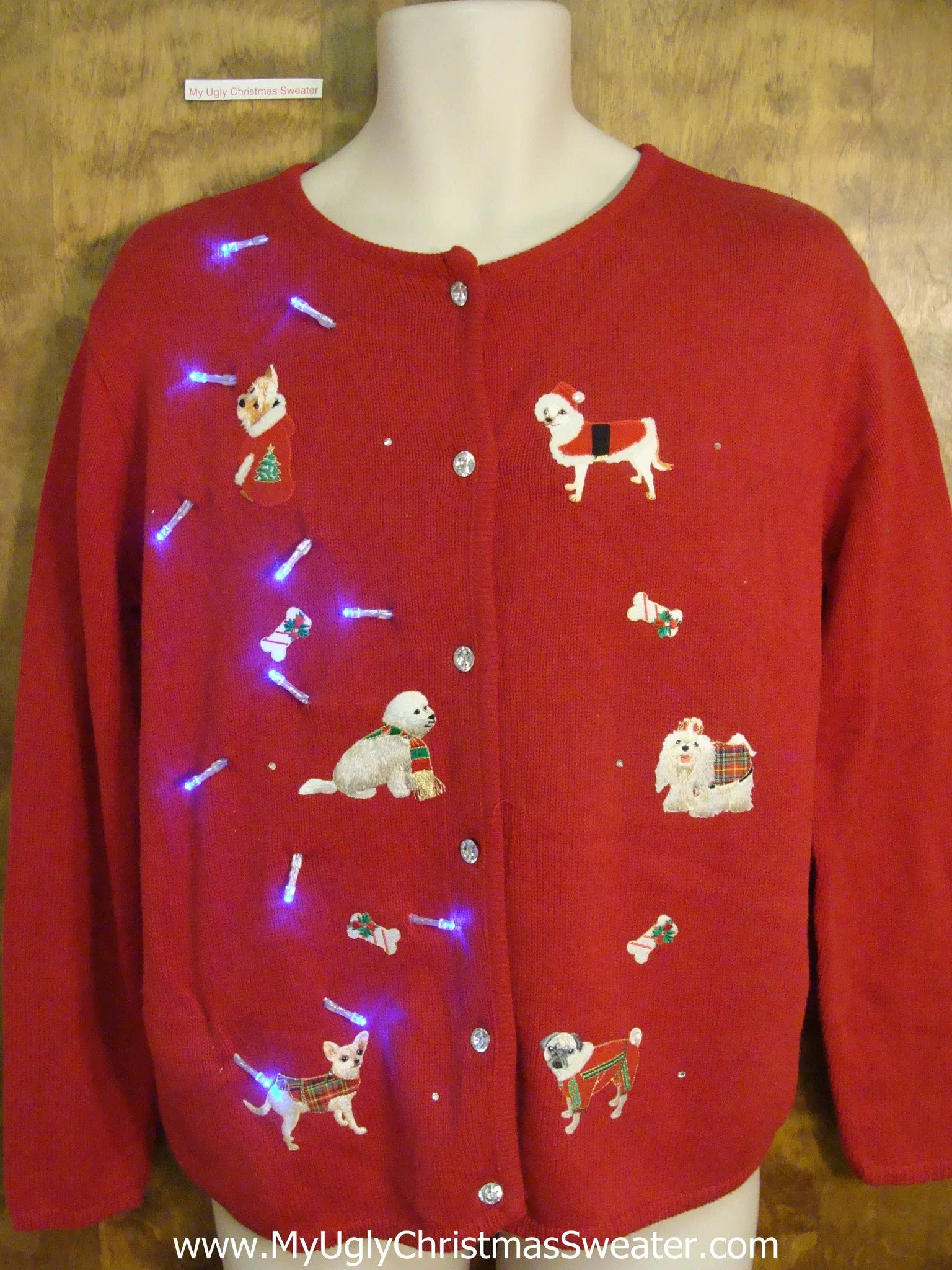 Westie Dog 2sided Light Up Ugly Xmas Sweater