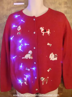 Westie Dog 2sided Light Up Ugly Xmas Sweater