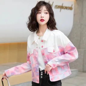 White All-matching Printed Jacket For Women