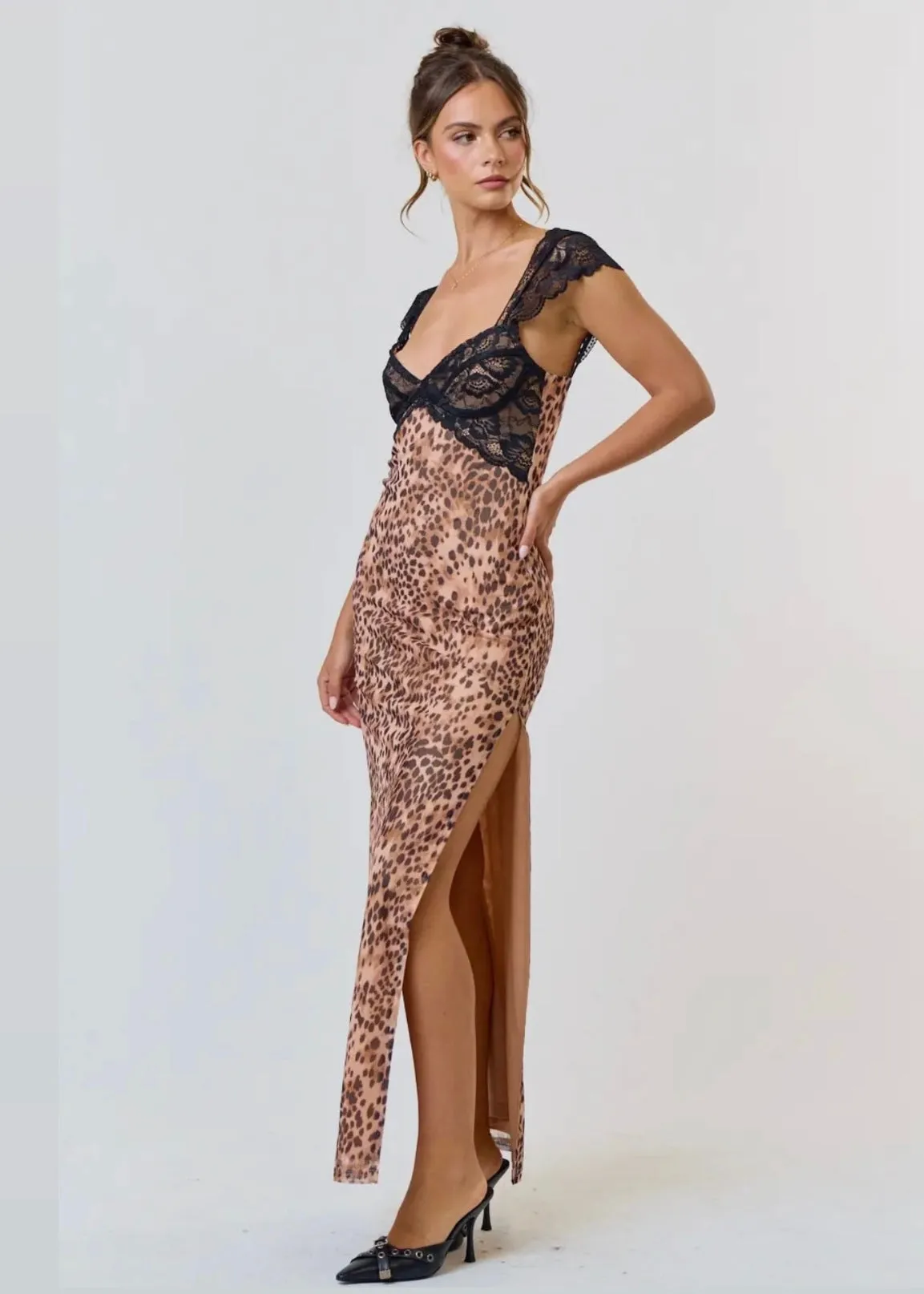 Wild Nights Leopard Midi Dress