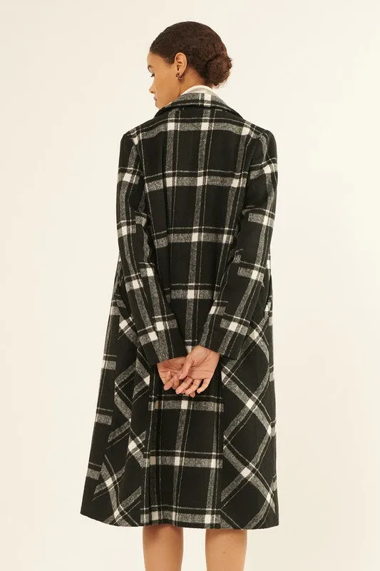 Winston Black Plaid Coat