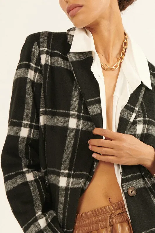 Winston Black Plaid Coat