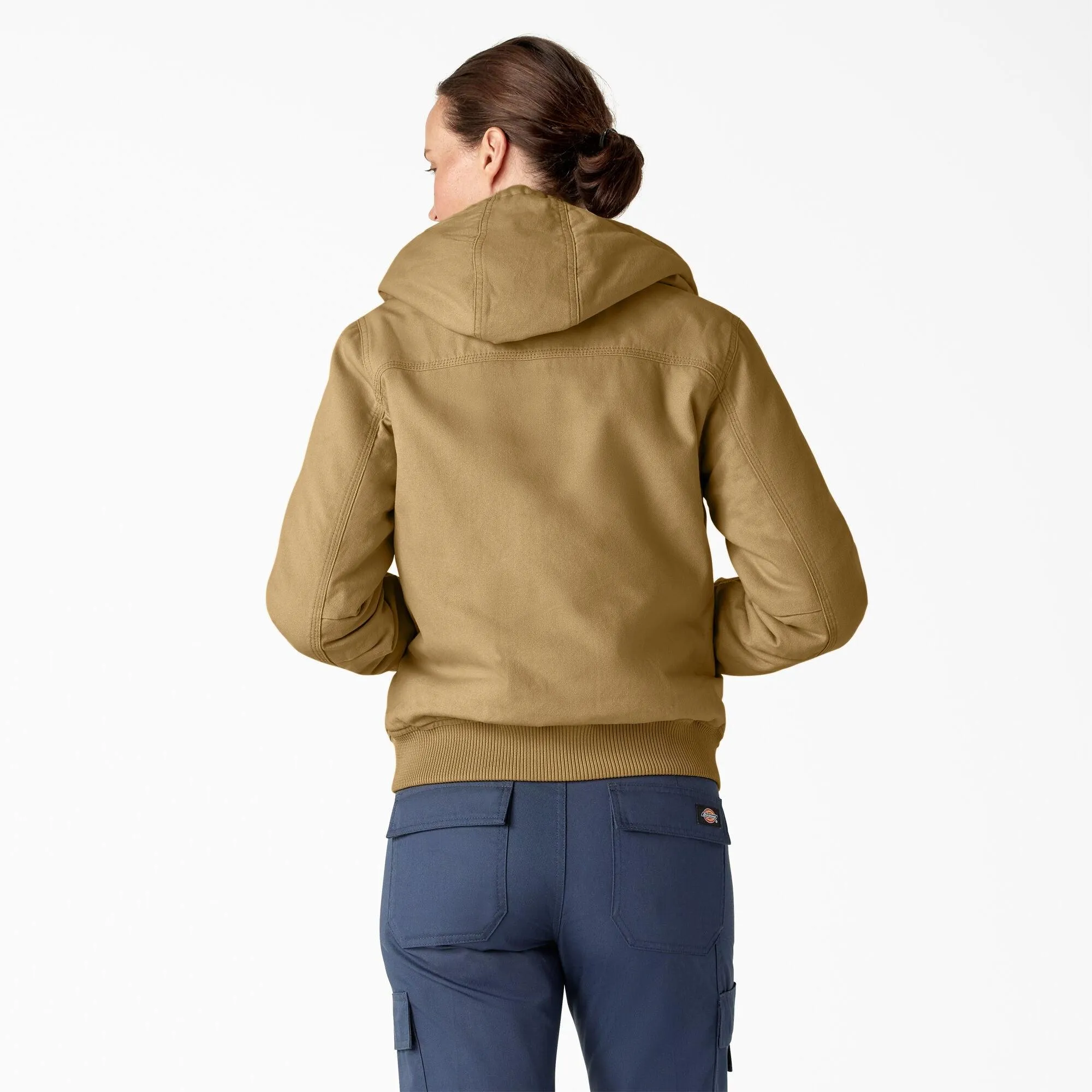 Women's Fleece Lined Duck Canvas Jacket - Rinsed Nubuck