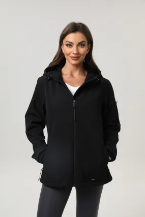 Women's Hooded Softshell Jacket with Side Arm Pocket