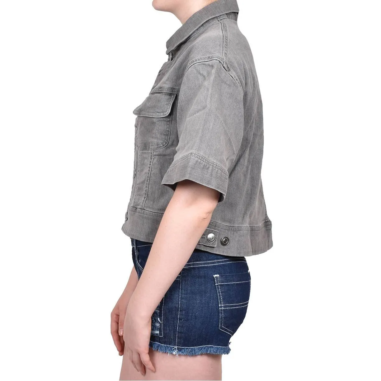 Womens Soft Stretch Cotton Denim Jacket - S