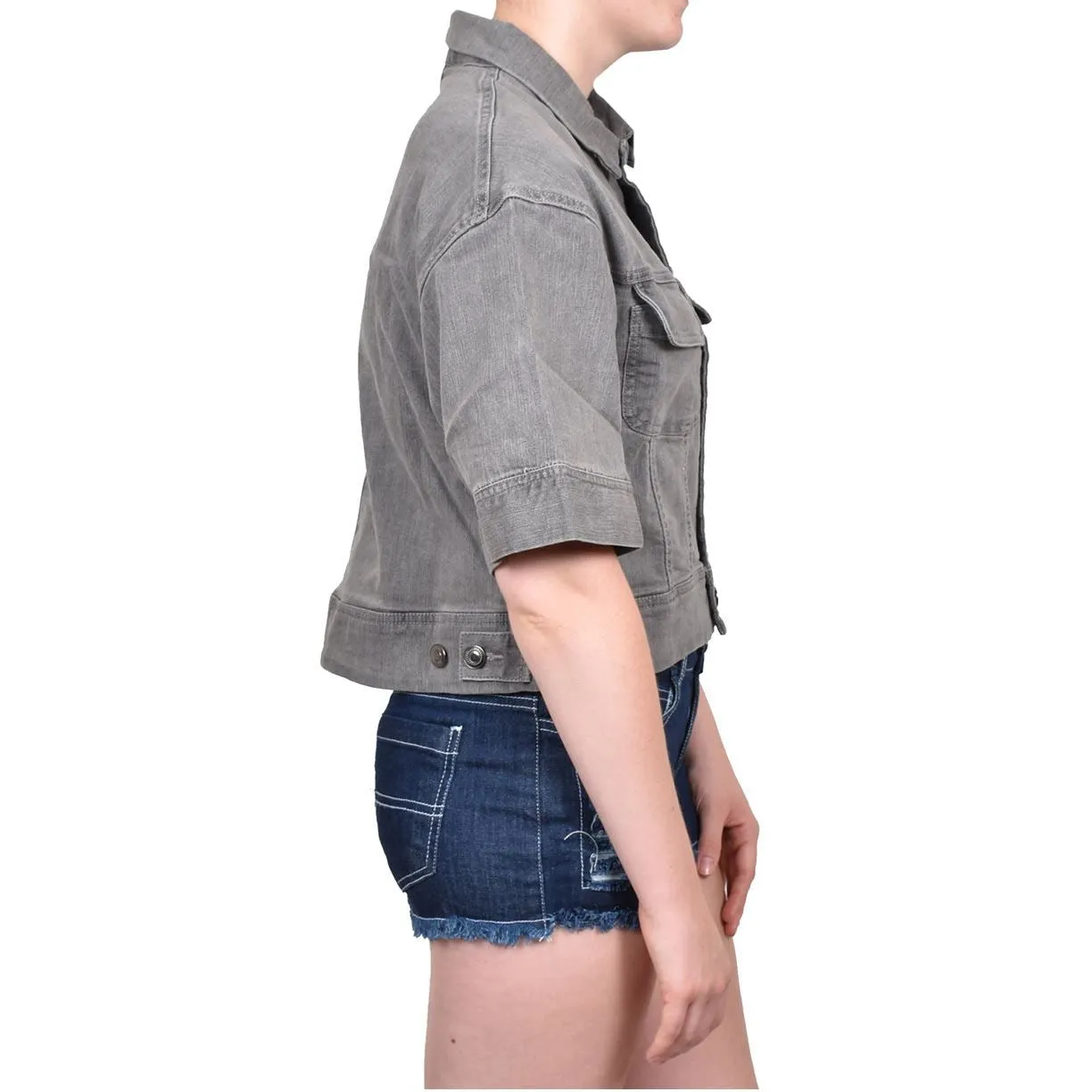 Womens Soft Stretch Cotton Denim Jacket - S