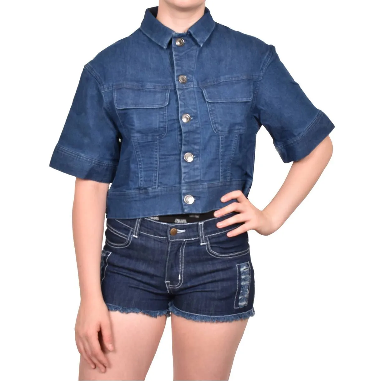 Womens Soft Stretch Cotton Denim Jacket - S