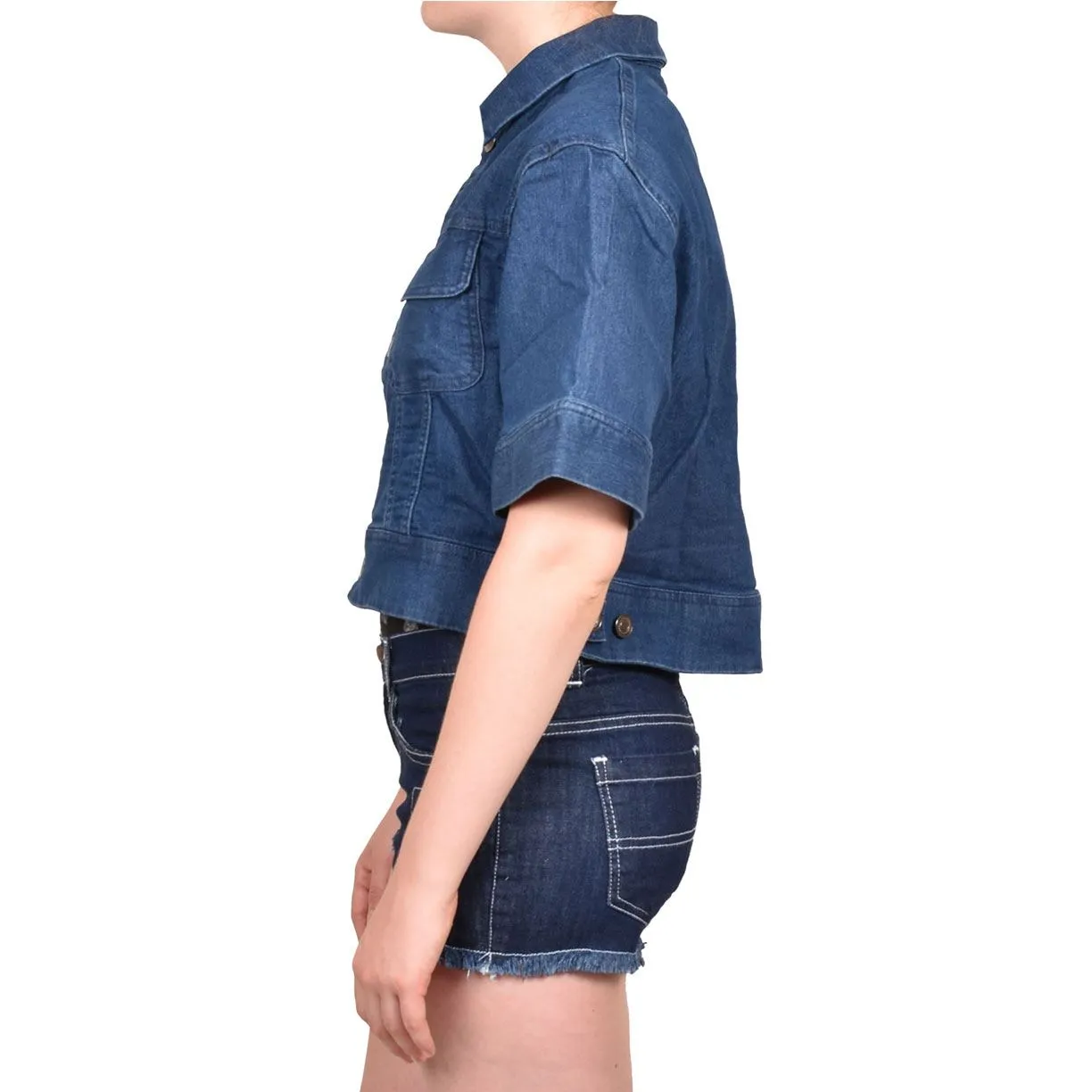 Womens Soft Stretch Cotton Denim Jacket - S